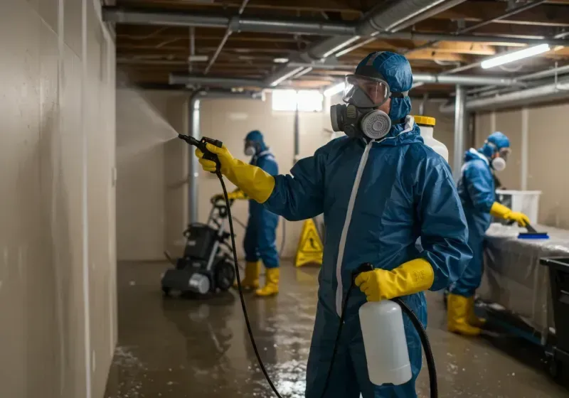 Basement Sanitization and Antimicrobial Treatment process in Hammond, IN