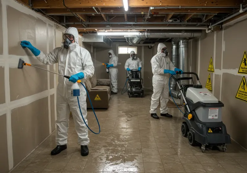 Basement Moisture Removal and Structural Drying process in Hammond, IN